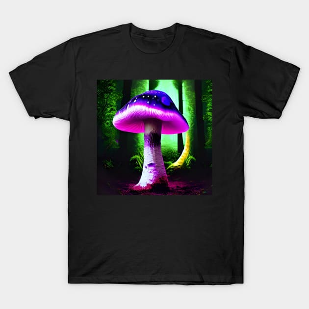 Shrooms Blacklight Poster Art 13 T-Shirt by Benito Del Ray